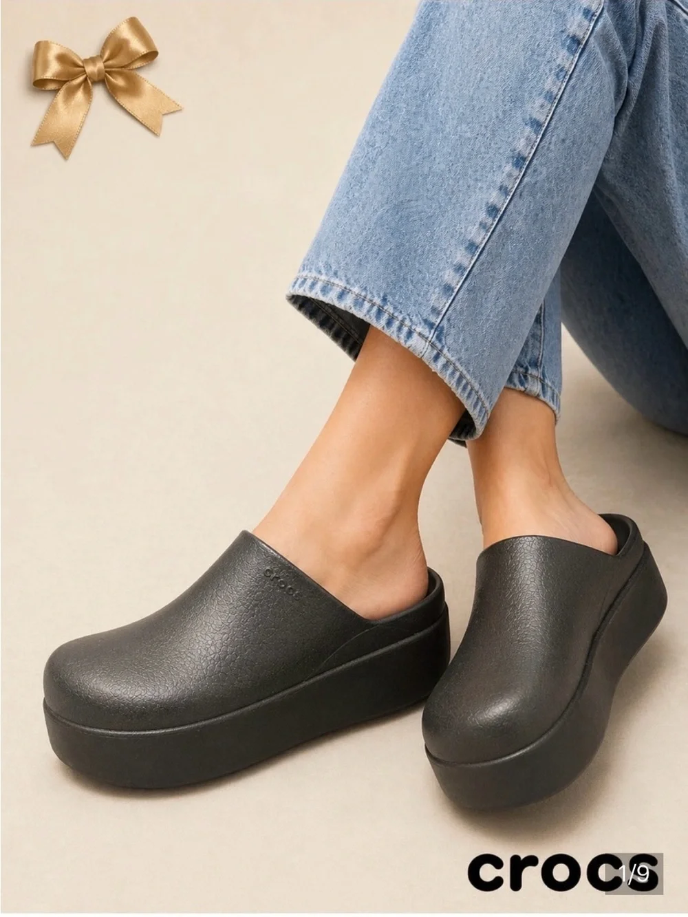 Dylan Platform Clog in Black - Picture 1 of 11